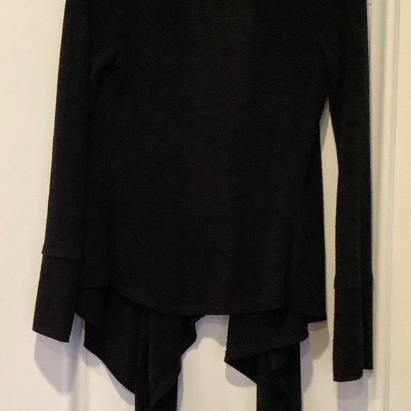 Moa Moa Open Front Cardigan Black Size Small Waterfall Long Sleeves Lightweight - Picture 2 of 5